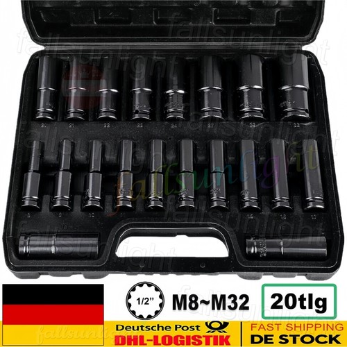 20x steckschlüsselsatz 2 - 20x, 1/2