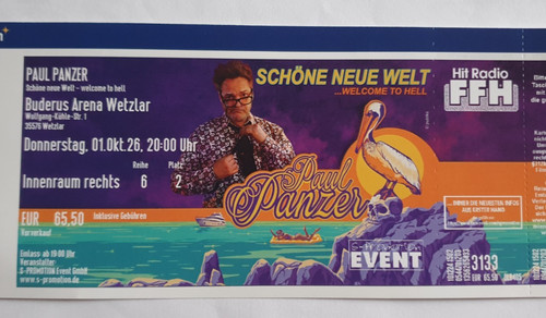 Ticket für paul panzer - ticket, –