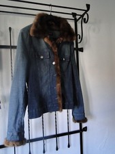 Jeans Jacke DOLCCI  Italy Size 42   Baumwolle Pelz Applikation