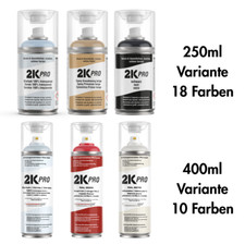 2K Spraydose 400ml & 250ml - 2 Komponenten Lack 2K PRO Sprühfarbe RAL - Klarlack