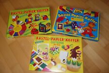 3x Folia Bastel-Koffer GANZJAHR Ostern Bastelkoffer Papier Wellpappe Frühling