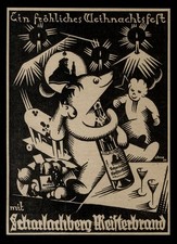 Alte Werbung 1924 Künstlerwerbung Scharlachberg Meisterbrand Weinbrand (1)