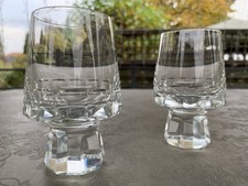 Friedrich Kristall Cognac Likör Gläser Vintage 60er 70er Prisma Fuß facettiert