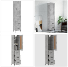 Highboard Artisan-Eiche Holzwerkstoff Schrank Lagerschrank Schrank hoch 9 Farbe