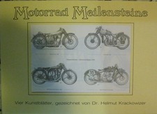 Motorrad Meilensteine 4 Kunstblätter Krackowizer Puch NSU BMW R47 Motosacoche 