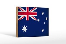 Holzschild Flagge Australien