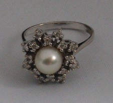 Weißgold Ring Natur Perle