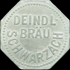 BIERMARKE: "Gut für 1/2 Liter Bier". BRAUEREI DEINDL-BRÄU SCHWARZACH (BAYERN).