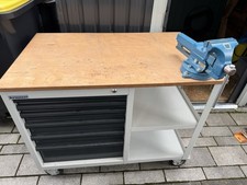 PROMAT Werkbank Mit Schraubstock , Schubladen Und Fahrbar