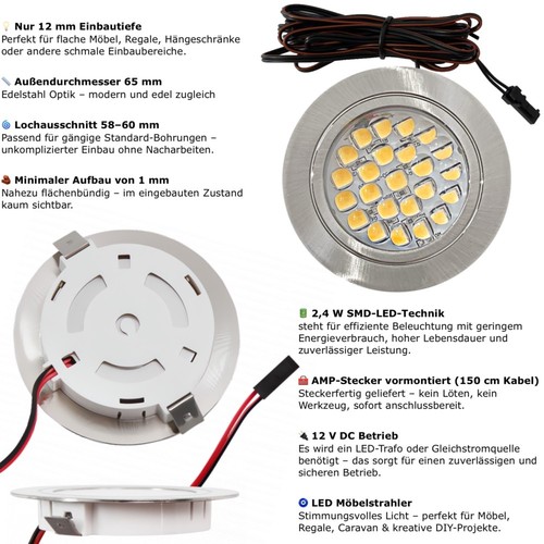 Led möbel einbauspot 12v - möbel,