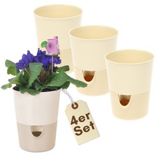 4x Kräutertopf Selbstbewässernd Topf Küche Basilikum Blumen Elfenbein 11 cm