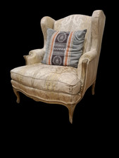 Bergère Ohrensessel Antik Barock Stil Sessel Stuhl 90cm