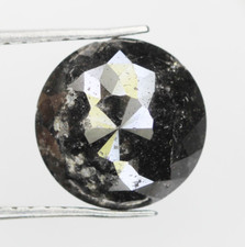 3.95 CT Natürlich Lose Rund Rose Schnitt Diamant Schwarz Farbe Rustikal Für Ring