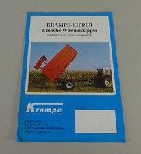 Prospekt / Broschüre Krampe Einachs-Wannenkipper 8 - 11,6 t