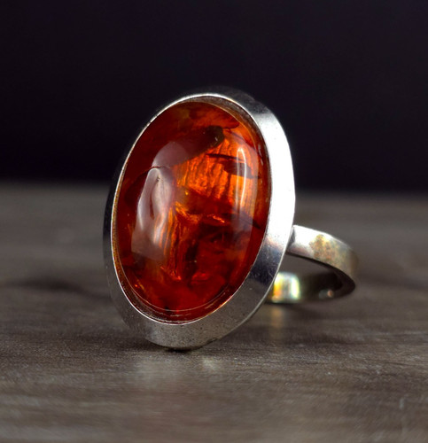 Ring silber sterling bernstein - silber,