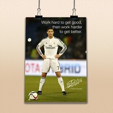 Poster inspiriert von Cristiano Ronaldo #80 Fußballspieler Sport Kopie der Unterschrift