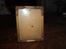 hübscher alter Bilderrahmen Messing patiniert gewölbtes Glas Aufsteller drehbar