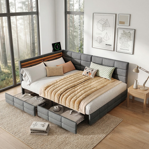 Polsterbett schlafsofa 140x190 - schlafsofa,