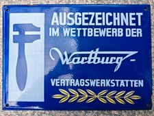DDR Wartburg Emailleschild