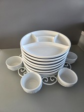 MCM Herbolzheim Fondue Teller Set 113-23 – 7 Servierteller + 6 Schälchen