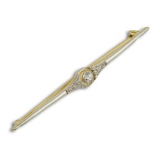 Art-Decor Brosche 585 Gold 14 Karat Bicolor  Diamant ca 0,15 Ct Damen Wert 750,-
