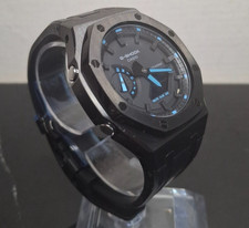 CasiOak "Black in BLUE" - Casio G-SHOCK GA2100 Mod Herrenuhr 44mm Edelstah