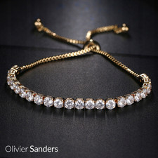 Luxus Damen Armband 18K vergoldet mit Swarovski Kristallen Geschenk Schmuck Neu