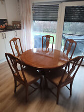 Esszimmergruppe 6 stühle, Marke SELVA, Tisch ø 120 cm, ausziehbar auf 160 cm