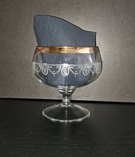 Kirchenglas Kelchglas Abendmahlglas Weinglas Goldrand weiße Kreutz Ornamente 