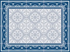 9978032 Platzdeckchen Tischset Vinyl Vintage Nostalgie Fliesen blau 30x40cm