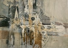 Vintage Gemälde Mixed Media