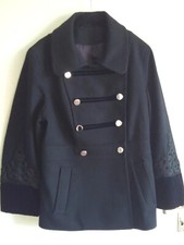 jacke ⭐ NEU schwarz 40 wolle military samt verziert jacket ⭐ blazer cabanjacke