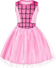Spiderman Kostüme Kinder Mädchen, Spiderman Kleid Mit Spiderman-Maske, Mädchen P