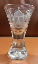 antike Freimaurer Kanone △ Kanonenglas △ Glas mit Symbolschliff und Bodenabriß