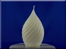 Edle Kerze Rohling Großer gedrehter Tropfen weiß - Sonderform - Kerzenkunst