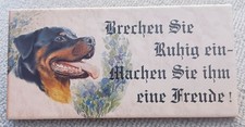 Rottweiler  Hund Fliese Kachel lustiges Warn Schild  MADE ITALY