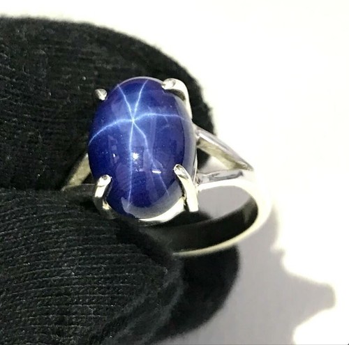 Blauer stern saphir ring - blauer,