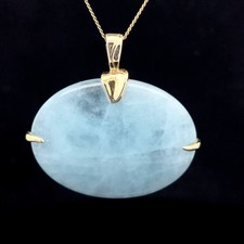 ANHÄNGER AUS 375/- GELBGOLD MIT MILKY AQUAMARIN SOGNI D'ORO SCHMUCKJAGD