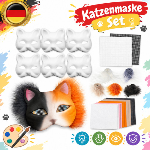 Stück katzenmaske unbemalt - 6,