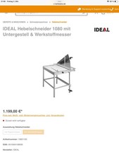 Ideal Hebelschneider 1080 mit Untergestell und Werkstoffmesser