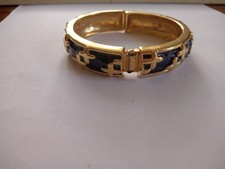  schweres Armband gold + schwarz emaille, Modeschmuck