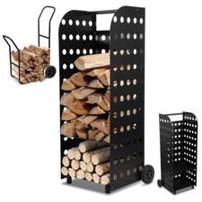 Kaminholzwagen Kaminregal 60/80 kg Holzwagen Brennholzkarre Brennholzwagen