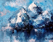 Blaue Berglandschaft Original