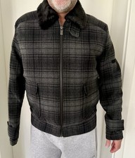 Ben Sherman Herrenjacke Kariert Mit Fellkragen Größe XL