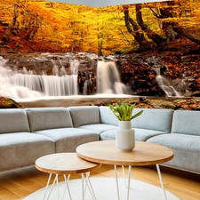 Wasserfall Wald Landschaft VLIES ECKE FOTO TAPETE 3D WANDTAPETEN XXXL WOHNZIMMER
