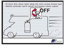 Aufkleber "Gasflasche während