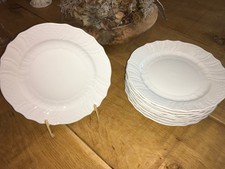  9 x Kuchenteller / Frühstücksteller HUTSCHENREUTHER Form Dresden weiß 