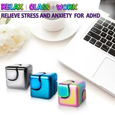 Metall Würfel Spielzeug Fidget Gyroskop Anti-Stress Spinner Klein