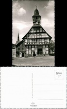 Ansichtskarte Uslar Rathaus Fachwerkhaus Strassen Partie 1960/1961