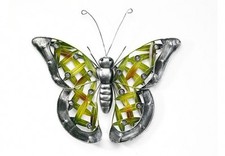 Schöner Deko Schmetterling Butterfly Wandhänger Wanddekoration Metall Grün Grau